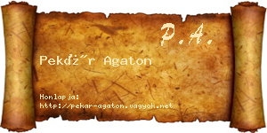 Pekár Agaton névjegykártya